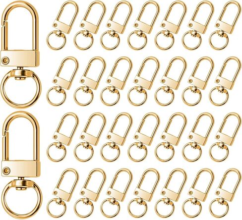 30 Pcs Metal Lobster Claw Clasp, Swivel Snap Key Chain Clip Hooks, Keychain Hooks for Keychain Making DIY Crafts Lanyard Making Pet Collar(Gold) in Kuwait