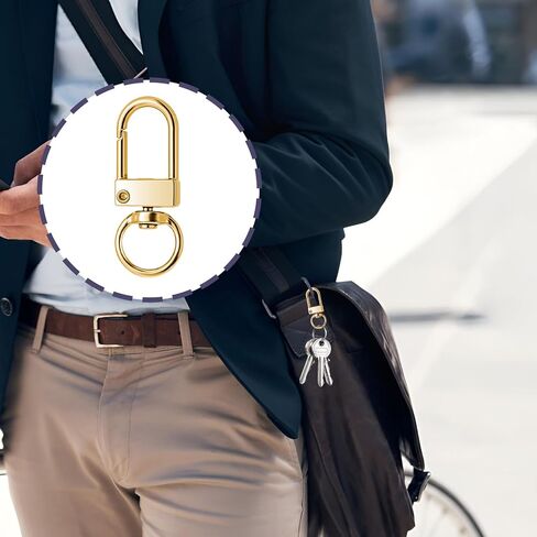 30 Pcs Metal Lobster Claw Clasp, Swivel Snap Key Chain Clip Hooks, Keychain Hooks for Keychain Making DIY Crafts Lanyard Making Pet Collar(Gold) in Kuwait