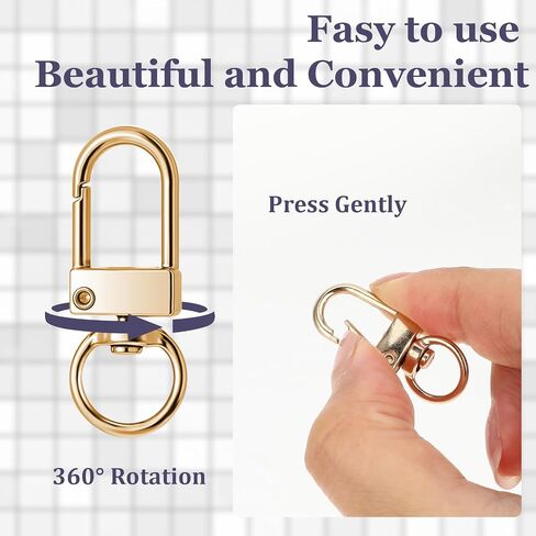 30 Pcs Metal Lobster Claw Clasp, Swivel Snap Key Chain Clip Hooks, Keychain Hooks for Keychain Making DIY Crafts Lanyard Making Pet Collar(Gold) in Kuwait