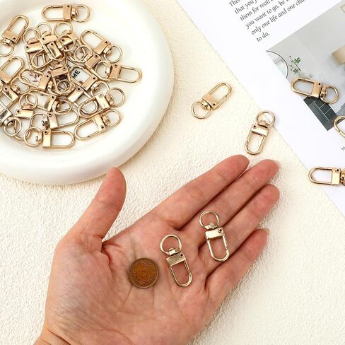 30 Pcs Metal Lobster Claw Clasp, Swivel Snap Key Chain Clip Hooks, Keychain Hooks for Keychain Making DIY Crafts Lanyard Making Pet Collar(Gold) in Kuwait