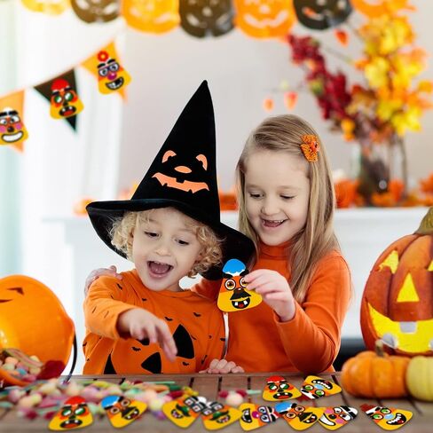 Spiareal 30 Sets Candy Corn Halloween Craft Kit for Kids DIY Cutouts Magnet Stickers for Boys Girls Candy Corn Ornaments Art for Halloween Activity Party Supplies in Saudi Arabia