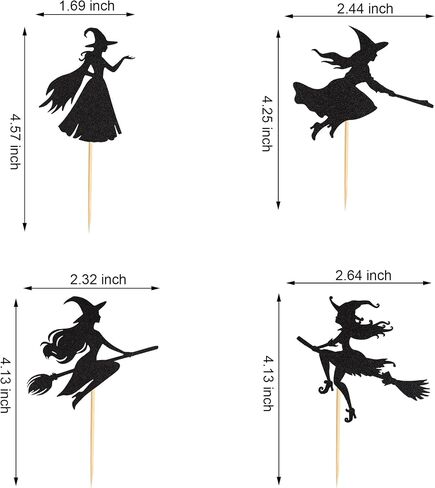 Arthsdite 24pcs Halloween Cupcake Toppers Witch Cupcake Picks Happy Halloween Cake Decorations for Halloween Theme Birthday Party Favors Supplies in Kuwait