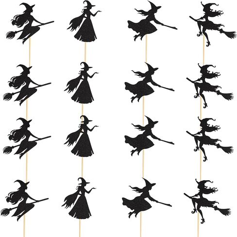 Arthsdite 24pcs Halloween Cupcake Toppers Witch Cupcake Picks Happy Halloween Cake Decorations for Halloween Theme Birthday Party Favors Supplies in Kuwait