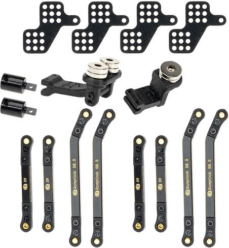 مجموعة وصلات RampCrab عالية التخليص لـ AX24، تمديد أمامي وخلفي 6 مم، مجموعة وصلات نحاسية، أجزاء ترقية لـ AX24 XC-1، ملحقات ترقية السيارة الزاحفة المحورية 1/24 RC، 8 قطع، طلاء أسود in Kuwait