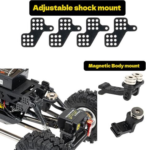 مجموعة وصلات RampCrab عالية التخليص لـ AX24، تمديد أمامي وخلفي 6 مم، مجموعة وصلات نحاسية، أجزاء ترقية لـ AX24 XC-1، ملحقات ترقية السيارة الزاحفة المحورية 1/24 RC، 8 قطع، طلاء أسود in Kuwait