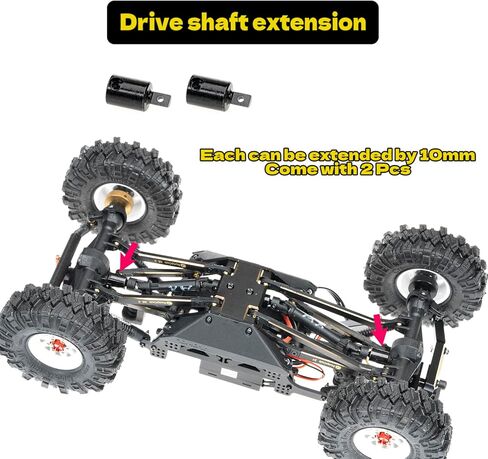 مجموعة وصلات RampCrab عالية التخليص لـ AX24، تمديد أمامي وخلفي 6 مم، مجموعة وصلات نحاسية، أجزاء ترقية لـ AX24 XC-1، ملحقات ترقية السيارة الزاحفة المحورية 1/24 RC، 8 قطع، طلاء أسود in Kuwait