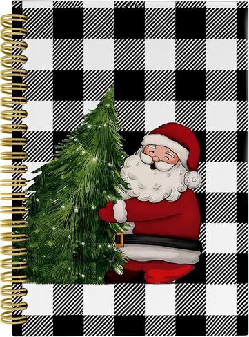 Knibeo Vintage Santa Pink Christmas Notebook - Santa Christmas Notebook, Pink Notebook, Merry Christmas Notebook, 5.5×8.3 Lined Paper Spiral Bound Notebook with 164 Pages in Kuwait
