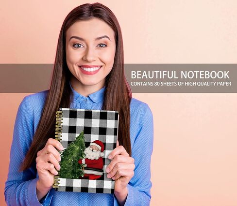 Knibeo Vintage Santa Pink Christmas Notebook - Santa Christmas Notebook, Pink Notebook, Merry Christmas Notebook, 5.5×8.3 Lined Paper Spiral Bound Notebook with 164 Pages in Kuwait