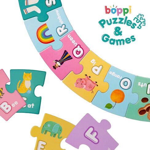boppi Alphabet Jigsaw Floor Puzzle - Early Literacy Development Kids Jigsaws Age 3 and Up - 26 Pieces Montessori Toddler Puzzles/ABC Flash Cards in Kuwait