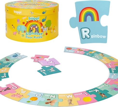 boppi Alphabet Jigsaw Floor Puzzle - Early Literacy Development Kids Jigsaws Age 3 and Up - 26 Pieces Montessori Toddler Puzzles/ABC Flash Cards in Kuwait