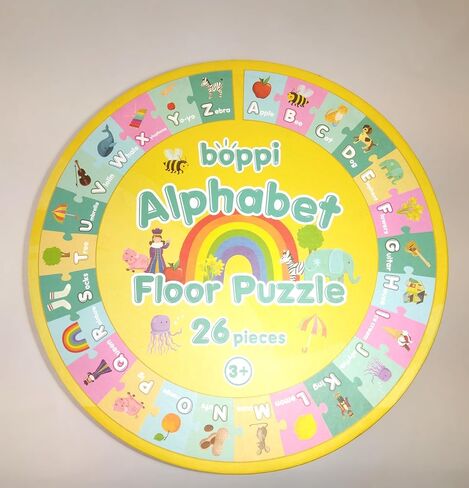 boppi Alphabet Jigsaw Floor Puzzle - Early Literacy Development Kids Jigsaws Age 3 and Up - 26 Pieces Montessori Toddler Puzzles/ABC Flash Cards in Kuwait