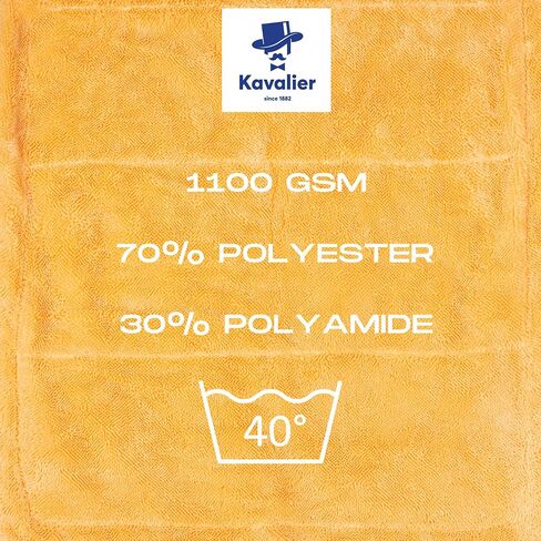 Kavalier Car Care - Hydro-Hero Mini - 16.1x16.1 بوصة - مجموعة مناشف ProClean من الألياف الدقيقة باللون البرتقالي النابض بالحياة - 1100 جرام في المتر المربع - 2 وحدة in Saudi Arabia