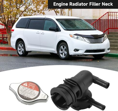 Engine Radiator Filler Neck with Sealed Cap Upper Radiator Coolant Filler Neck Water Pipe - Compatible for Toyota Sienna 2007-2010 for Lexus RX350 2007-2009 - Replace Part 16431-31490 16401-62100 in Saudi Arabia