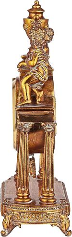 Design Toscano KY5052 Arch of Aion Patron of Time Pendulum Quartz Mantel Clock, 8 inches Wide, 14 inches Tall, Handcast Polyresin, Antique Gold Finish in Saudi Arabia