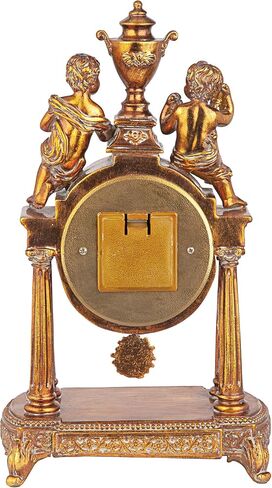 Design Toscano KY5052 Arch of Aion Patron of Time Pendulum Quartz Mantel Clock, 8 inches Wide, 14 inches Tall, Handcast Polyresin, Antique Gold Finish in Saudi Arabia