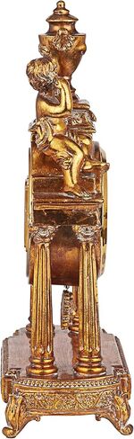 Design Toscano KY5052 Arch of Aion Patron of Time Pendulum Quartz Mantel Clock, 8 inches Wide, 14 inches Tall, Handcast Polyresin, Antique Gold Finish in Saudi Arabia