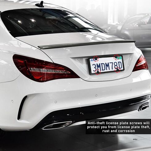 Anti Theft License Plate Screws, Rustproof Stainless Steel Self-Tapping Bolt for Car Front Rear Tag Frame, M6 (1/4") Tamper Proof Mounting Hardware Kit, Car Accessories (Silver) in Kuwait