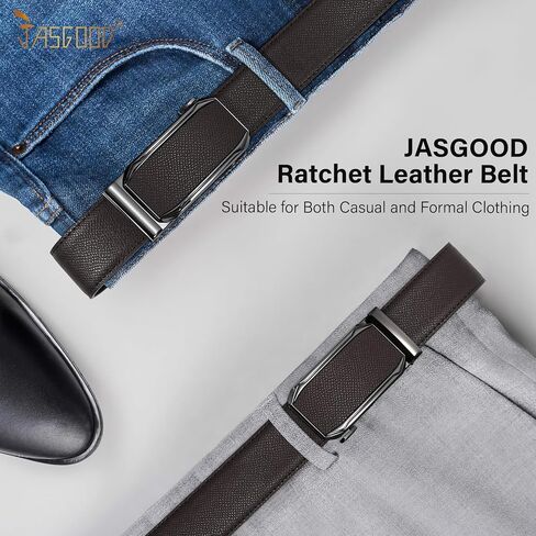 JASGOOD Mens Ratchet Belt Click Leather Belt Mens Dress Belt in Kuwait