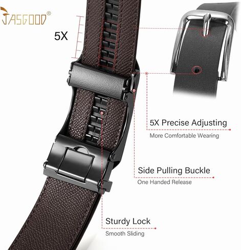 JASGOOD Mens Ratchet Belt Click Leather Belt Mens Dress Belt in Kuwait