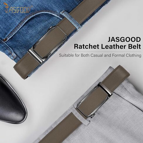 JASGOOD Mens Ratchet Belt Click Leather Belt Mens Dress Belt in Kuwait
