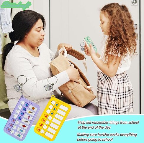 Chore Chart with Kitty Keychains for Multiple Kids, Daily Schedule Task Board, ADHD Tools for Kids Habit and Behavior, Cute Gifts To Do List Key Chain for Backpack, Purse (Pink+Green+Purple+Yellow) in Saudi Arabia