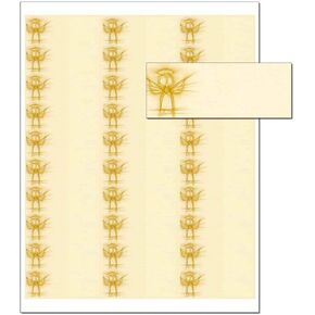 Holly with Candy Cane Address Labels - 1" x 2-5/8"; 30 per Sheet, 150 Labels
