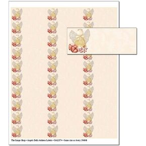 Holly with Candy Cane Address Labels - 1" x 2-5/8"; 30 per Sheet, 150 Labels