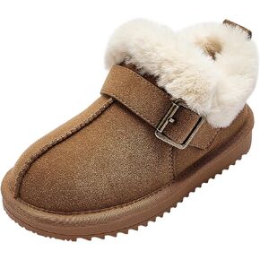 Balabala Kids Faux Fur Warm Winter Snow Boots, Toddler Boys Girls Comfortable Mini Boots