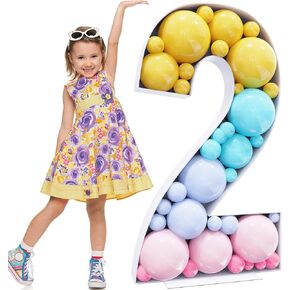 4FT Marquee Numbers Mosaic Large Numbers 7 Balloon Frame for Birthday Party Wedding Decoration Baby Shower Decor Pre-Cut Big Foam Board with Acrylic Plate Base
