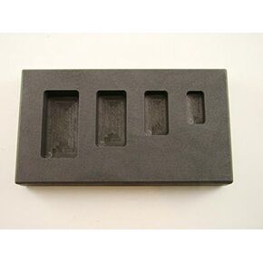 1/4-1/2-1-2 oz High Density Graphite Gold Bar Mold 4-Cavitiy Combo-Silver Copper