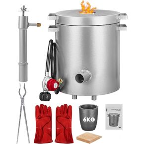 6 KG Propane Melting Furnace Kit 1300°C /2372°F Casting Refining Smelting for Precious Metals Gold Silver Aluminum Melting Casting Tool