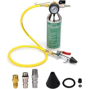 AC Flush Kit, Automotive air Conditioning Pipeline Cleaning Tool Home A/C Flush Tool,R134A R12 R22 R404 R410A AC System Flush Kit Can Tool with 220PSI Gauge, Air Fittings and Hose