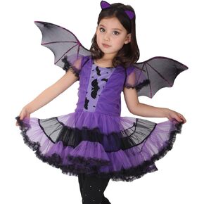 EOZY Girls Bat Costume Halloween Vampire Cosplay Costume Set for Kids