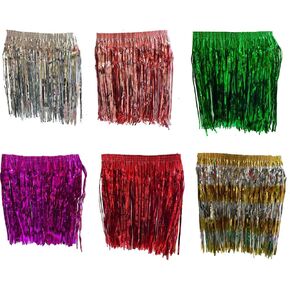 Glossy 17" Kids Luau Hula Skirts Assorted Colors Pack of 8 Multicolor