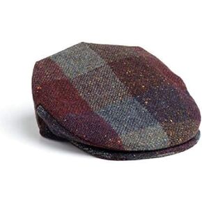 Hanna Hats for Men Donegal Tweed Vinatge Flat Cap - Driving Cap - Made in Ireland -100% Wool Tweed