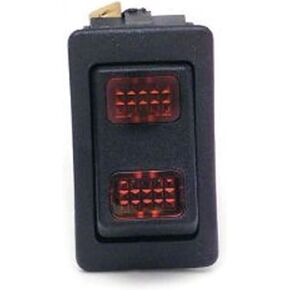 Painless Performance 80402 Rocker Switch, On-Off-Momentary On, Green Lighted