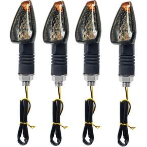 Universal 4PCS Motorcycle Turn Signals 12V 14 LED Mini Stalk Amber Lamp Indicator Blinker Flashers Compatible with Kawasaki Honda Yamaha Suzuki Motorcycle Accessories