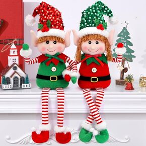 Christmas Gnomes Plush Decorations - 2PCS Christmas Elf Swedish Tomte Long Leg Plush Gnome Gift for Home Holiday Party Decor Ornaments