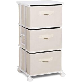4 Drawer Narrow Dresser Fabric Storage Tower Vertical Slim Storage Chest Organizer Nightstand Side/End Table Small Standing Organizer Removable Drawers Wood Top for Bedroom, Bathroom,Entryway（Grey)