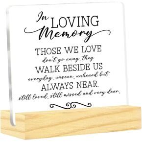 In Memory of Loved One Gifts Sympathy Gifts for Loss of Loved One Bereavement Gift Ideas Memorial Gifts for Loss of Mom Dad Grieving Gifts Clear Acrylic Desk Decoration Sign 4 x 4 Inch