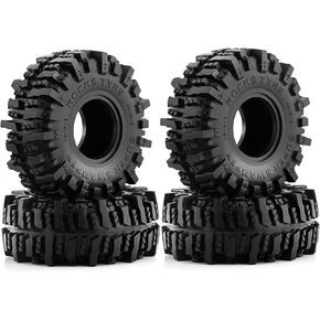 1.9inch Tires - All Terrain Pliable Rubber Tires for 1/10 RC Crawler Car TRAXXAS TRX4 TRX6 Axial SCX10 90046 90047 SCX10 III AXI03007 Tamiya CC01 YK4102 RGT EX86130/4.6" Outer Diameter