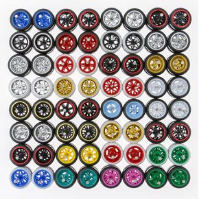 1/64-Wheels and Tires Random Wheel Set for Wheels-Car (Pack of 10 Sets)