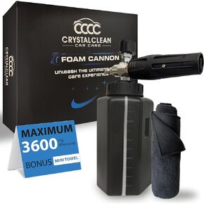 Crystal Clean High Performance Pressure Washer Foam Cannon- Premium Quality Adjustable Foam Gun car wash Sprayer - 1/4" Quick Connector & Adjustable Spray Nozzle Thick Foam Blaster with 1000ml Bottle
