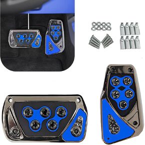 2 PCS Car Transmission Brake Pedal Cover, 2.55In x 5.11In Automatic Pedal Pad, 5.31In x 3.11In Anti-Slip Vehicle Foot Treadle, Universal Waterproof Accessories for Most Cars (Red)