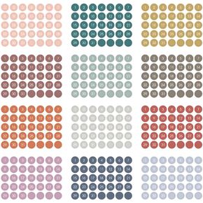 12 Sheets Date Number Stickers Monthly Sticker Sheets Colorful Date Dots Stickers Calendar Planner Stickers for Notebooks Scrapbooking Decor