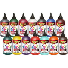 Unicorn SPiT Gel Stain & Glaze في واحد - 14 مجموعة طلاء كاملة - 8 أونصة - تتضمن عروض فلاش PTP الحصرية UseGuide