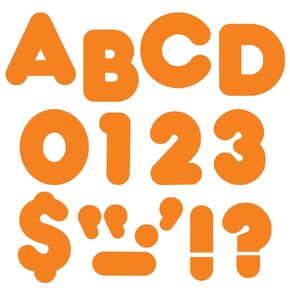 Trend Orange 4" Casual Uppercase Ready Letters, Bulletin Board Decor, 4-Inch, 72 Pieces