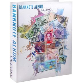 Banknote World Deluxe Currency Collecting Album, Blue, 300 Pockets