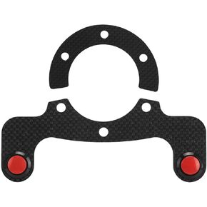 Steering Wheel Horn Button, Carbon Fiber External Horn Button Kits for 6 Bolts Steering Wheel (Dual Button)