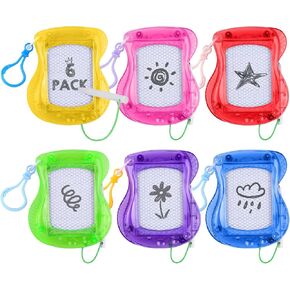 Aodaer 24 Pieces Mini Magnetic Drawing Board with Pen 4 Inch Backpack Keychain Clip Drawing Boards Erasable Doodle Board Sketch Pad Drawing Tablet for Birthday Gifts Car Trip Educational Toys